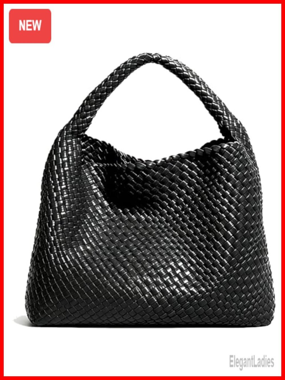 Hand Woven Vegan Leather Tote Bag with Clutch Purse, Work Commuter Day Bag